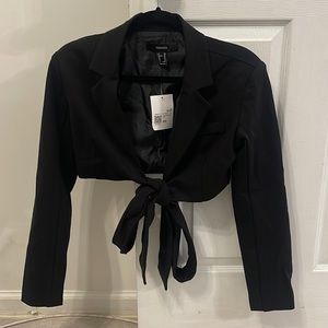 NWT Forever 21 Cropped Tie-Back Blazer Top Size XS